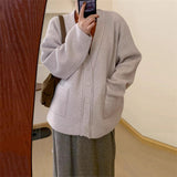 Women Knitted Cardigan Simple Casual Loose