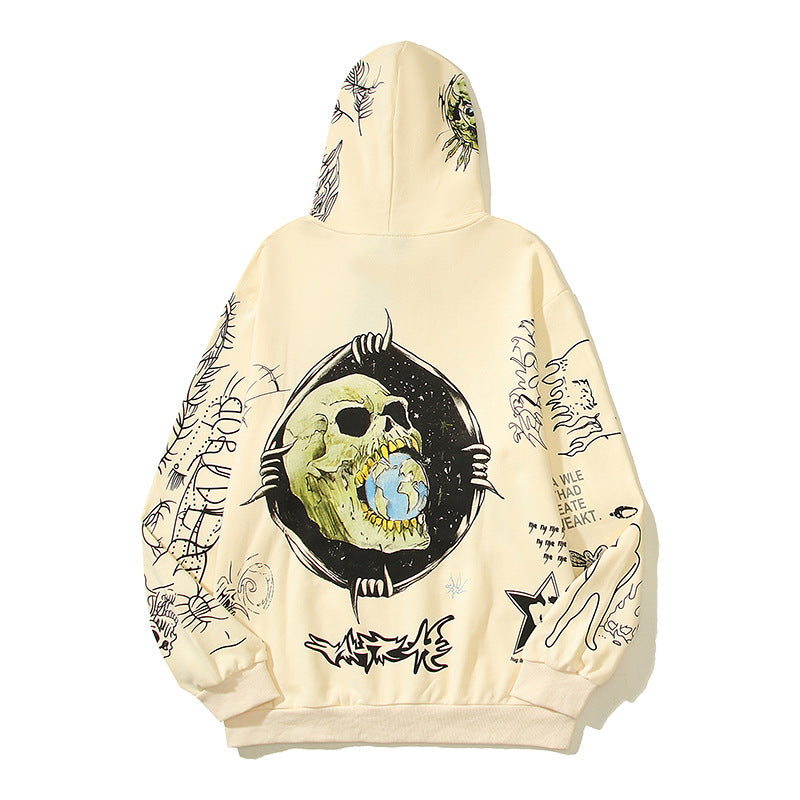 HS Hoodie Painted Graffiti Skull