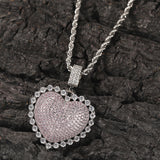 Jewelry Love Copper Zircon Pendant Round Zirconium Pendant Necklace Spectrum St. Valentine's Royalty