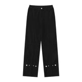 Men Jeans Retro Patchwork Button Loose