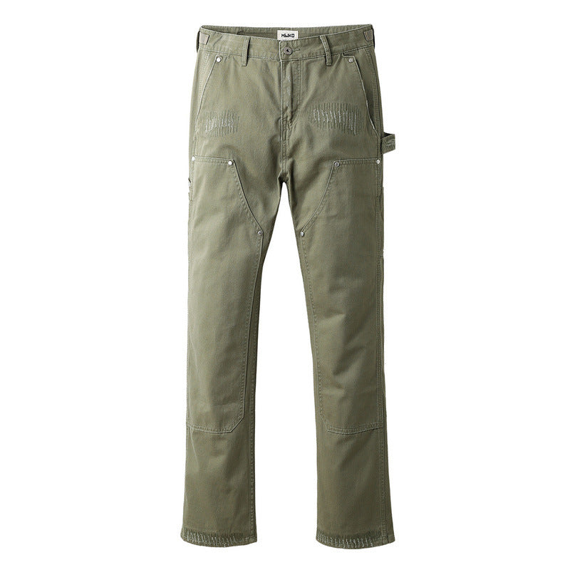 Cargo Pants Solid Olive Overalls