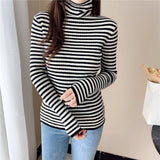Women Pullover Sweater Slim Stretch Turtleneck