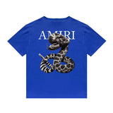 Amiri T Shirt Printed Casual Hip Hop round Neck Short Sleeve T-shirt