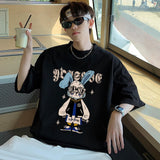 Men T Shirt Rabbit Print Summer Versatile Oversize