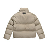 Men Cotton Padded Jacket Men's Cotton Jacket Simple Letters Embroidered Stand Collar
