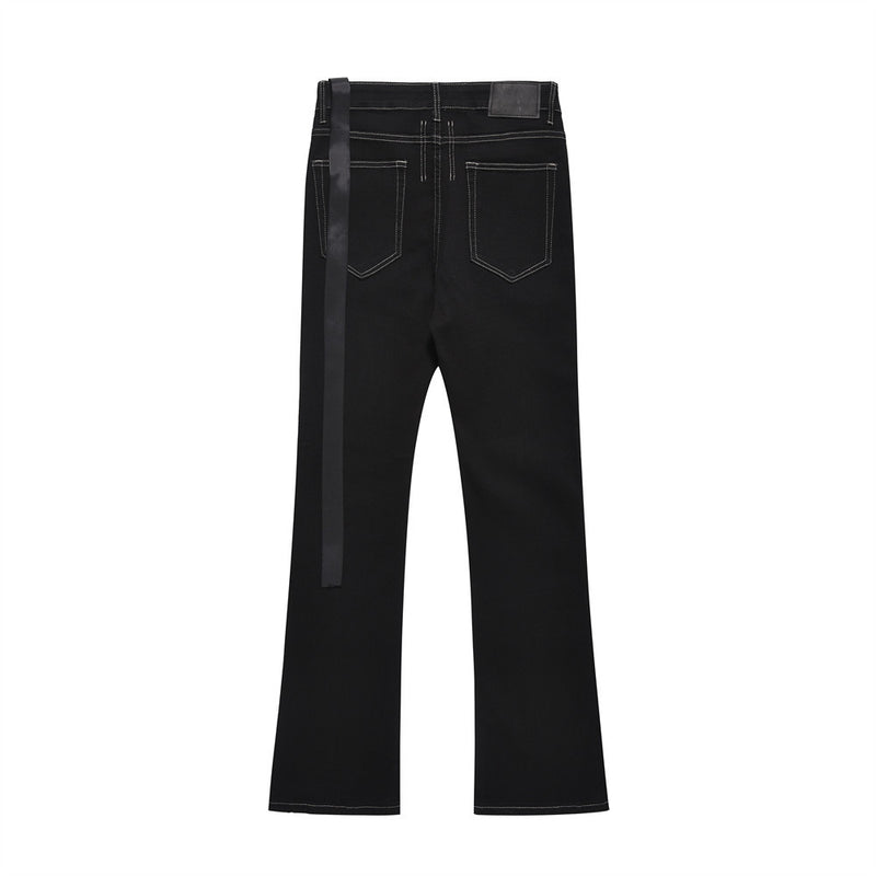 Men Jeans Bell-Bottom Pants Trendy Loose