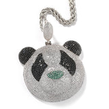 Jewelry ins Silver Diamond Panda Pendant Cartoon Fashion Animal Spectrum