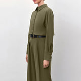 Women Co-Ords Design Long Sleeve Shirt High Waist Wide Leg Pants