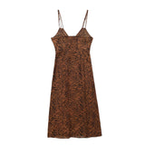 Women Dresses Sexy Sling Leopard Print Dress