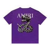 Amiri T Shirt Printed Casual Hip Hop round Neck Short Sleeve T-shirt