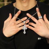 Jewelry Zircon Cross Pendant HIPHOP Rap Necklaces Crosses St. Valentine's Spectrum Royalty