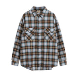 Men Long Sleeved T Shirt Spring and Autumn Plaid Shirt Coat Men's Loose Casual Long Sleeves Shirt