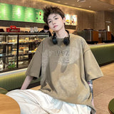 Men T Shirt Tie-Dyed Summer Heavy Cotton