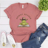 Retro Howdy Reader Frog Shirts Country Bookish Shirt