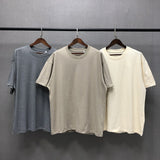 Fog Fear of God Essentials T Shirt Double Line Short Sleeve Solid Color Small Icon Bottoming Shirt Couple T-shirt Men's Three Pieces in One Pack