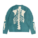 Kapital Sweater Vintage Pingtian Hehong round Neck Loose Bone Skeleton Knit Casual Sweater