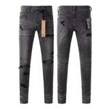 KSUBI Jeans Slim Fit Casual Patchwork Jeans
