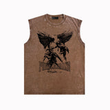 Purple Brand Distressed Tank T Shirts Distressed Sleeveless T-shirt Vest