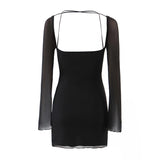 Women Dresses Fashion Sexy Slim Mesh Dress