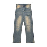 Men Jeans Yellow Niche Loose Worn Indentation