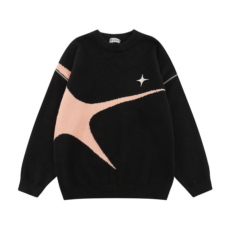 Women Sweater Retro Men and Women Street Loose