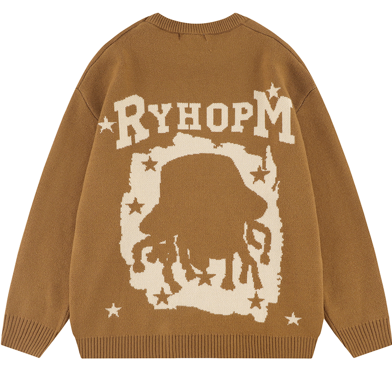 Men Sweater Cartoon Character Avatar Men's Sweater Autumn Loose