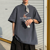 Men T Shirt Cotton All-Match Loose Ice Silk