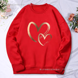 Love Pattern Printing Women'S Sweatshirt Simple Comfortable