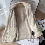 Women Hoodie Polar Fleece Solid Color Leisure Warm