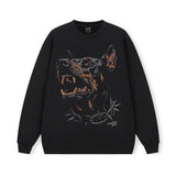 Vintage Hoodie Hellhound Printed Hooded Printed Crew Neck Sweater Trendy Brand