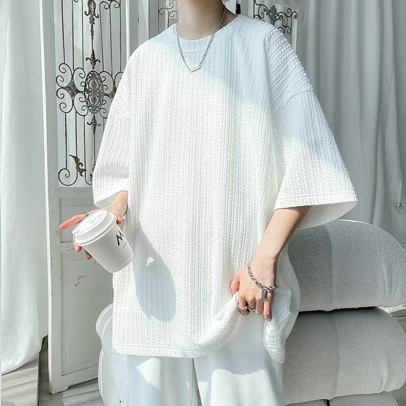 Men T Shirt Loose plus Size Versatile Casual