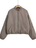 Women Cotton Coat Loose Lapel Baseball Uniform
