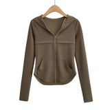 Women Hoodie Hot Girl Slim-Fit Cardigan Fishtail Two Pieces