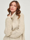 Women Work Business Casual Sweats Knitted Loose Turtleneck Thick Sweater