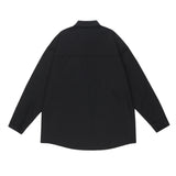 Men Long Sleeve T Shirt Men's Spring and Autumn Loose Lapels Shirt Loose Thin Coat
