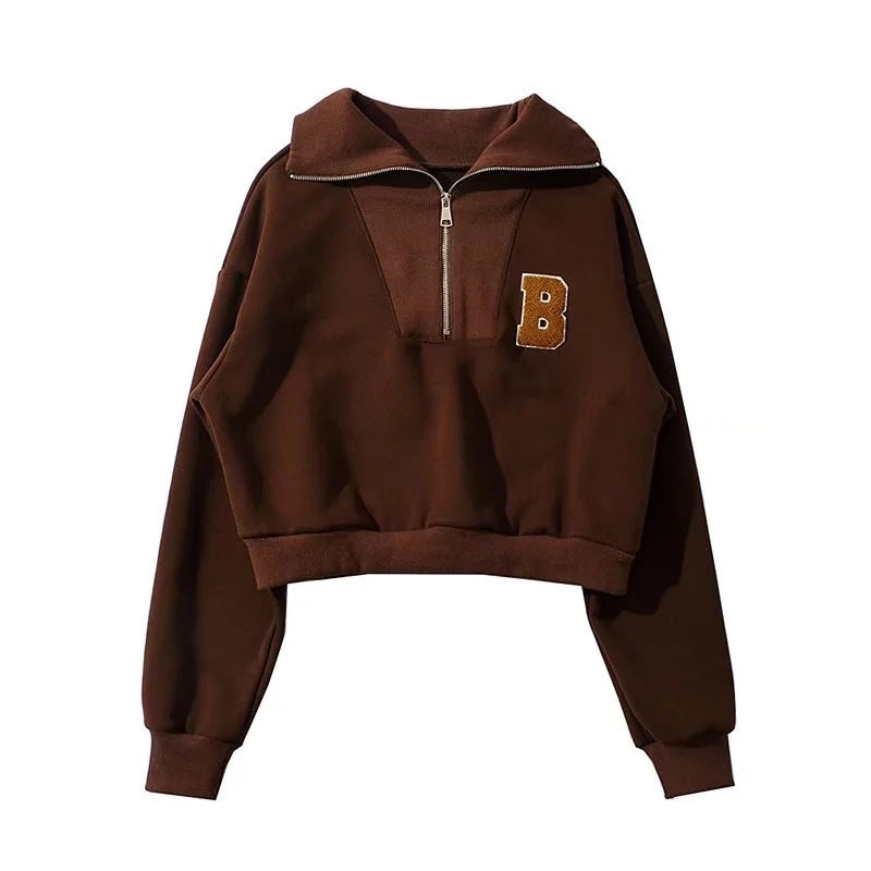 Women Hoodie Flocking Fleece-lined Bat Sleeve