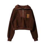 Women Hoodie Flocking Fleece-lined Bat Sleeve