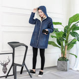 Women Cotton Coat Winter Lamb Wool Denim Coat Loose and Warm