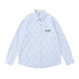 Men Long Sleeved T Shirt Pinstripe Long Sleeve Shirt Men Spring and Autumn Patchwork Shirt Loose Casual