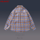 MIJKO Mens Jacket Plaid Long Sleeve Wool Shirt
