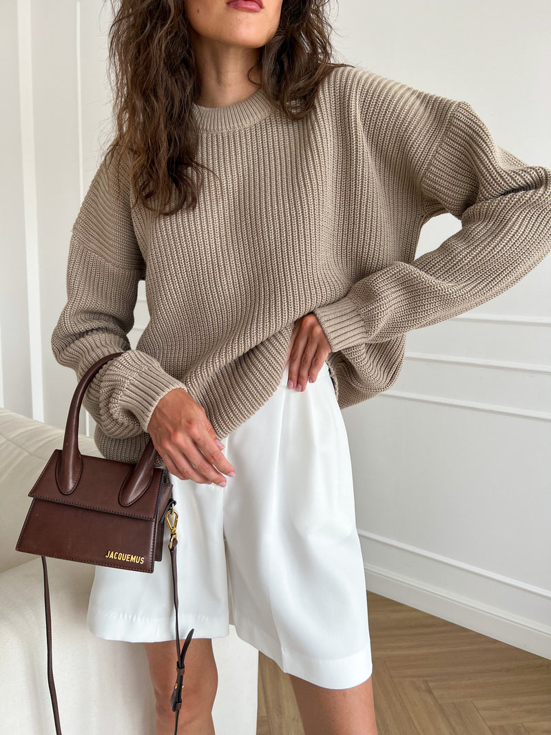 Women Work Business Casual Sweats Knitted Loose Solid Color Sweater