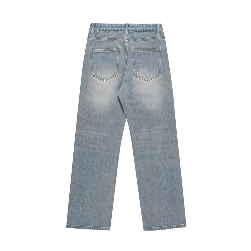 Men Jeans Polished White Stitching Personal Leisure