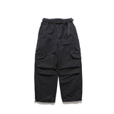 Cargo Pants Three-Dimensional Large Pocket Solid Color Drawstring