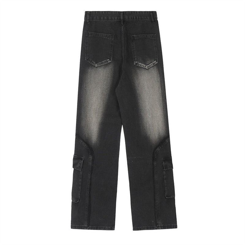 Men Jeans Dark Trendy Patchwork