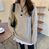 Women Pullover Sweater Vintage Casual Long Knitwear