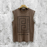Purple Brand Distressed Tank T Shirts Distressed Sleeveless T-shirt Vest