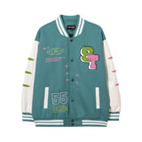 Women Jackets Flocking Embroidered Baseball Uniform Loose Casual