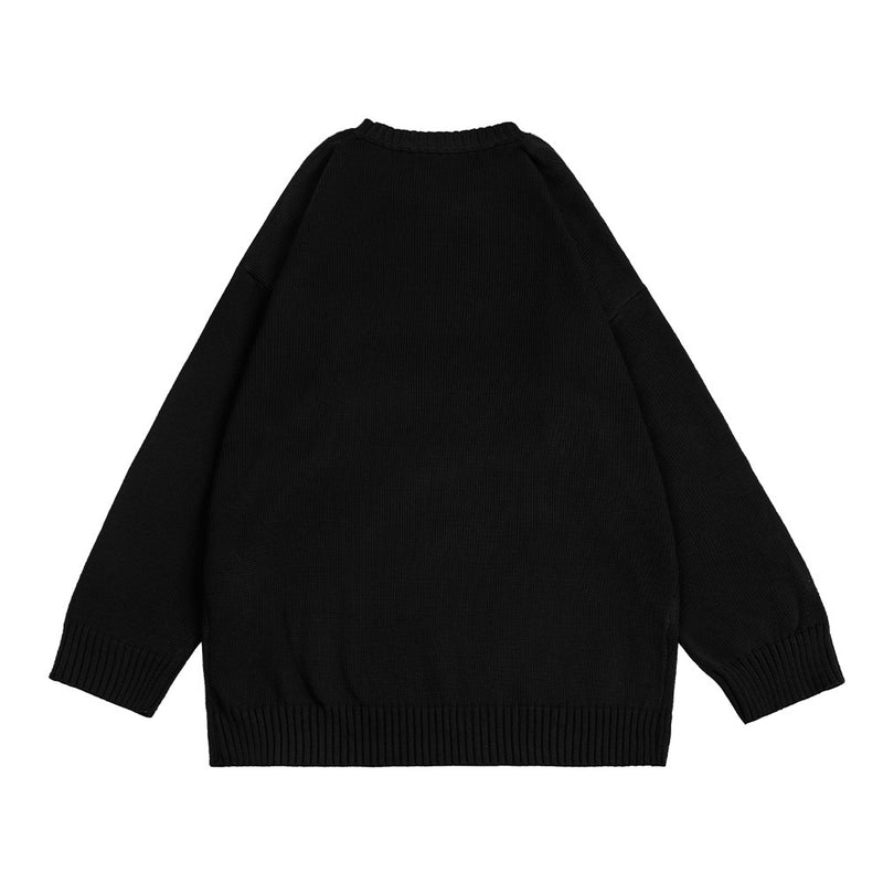 Men Sweater Little Angel Printed round Neck Sweater