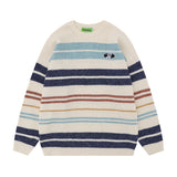 Women Sweater Butterfly Embroidered Polo Lapel Knitted Sweater