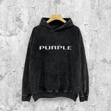Purple Brand Distressed Hoodie Fashion Old Loose Hooded Sweater